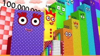 Numberblocks Step Squad 600 10,000 100,000,000 BIGGEST Learn to Count Number Patterns