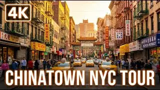 NEW YORK CITY 4K - Walking Tour Chinatown, Bustling Streets, Manhattan #NYC