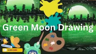 Green Moon Drawing| easy drwing tutorial| Creative drawing hacks