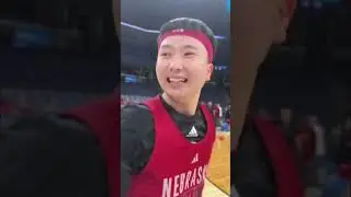 KEISI TOMINAGA | HALF COURT SHOT | Nebraska Basketball Practice in Memphis for NCAA Tournament 2024