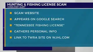 TWRA issues warning about scam website for fishing licenses