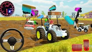 🛑Drive JCB and Impossible Tractor Driving 😱 Mud Road Truck Crash | Farming Simulator Game#truck #yt