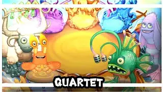 Quartet Woolabee, Congle, Phangler, And Whaddle In Fire Oasis My Singing Monsters