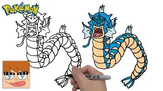 How to draw Pokemon | Gyarados | Draw All Pokemon Species Challenge 004