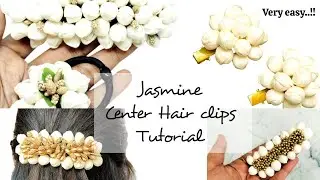 Easy jasmine center hair clips making tutorial / kundan clips / easy small business ideas at home 