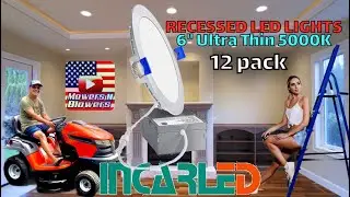 INCARLED 2700k-5000k DIMMABLE RECESSED LED HIGH HAT BRIGHT CEILING LIGHTS 12-PACK W/JUNCTION BOXES