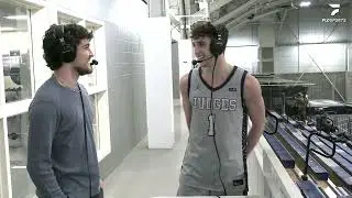 Zeke Bloom interviews Alex Zakheim and Elias Rodl after Brandeis's win over Rochester.