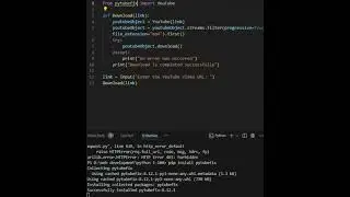 Fixing python video downloader error and solution|python tutorial|pytubefix