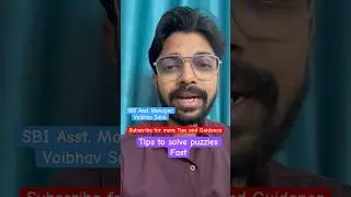 Tips to solve puzzles faster #sbipo #ibps #puzzles #reasoning