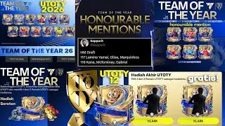 BOCORAN PEMAIN HONOURABLE MENTIONS,12 PEMAIN UTOTY & HADIAH GRATIS UTOTY EVENT TOTY 26 FC MOBILE 26