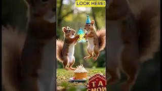 #BirthdaySquirrel, #SquirrelParty, #BirthdayCelebration, #SquirrelFun, #BirthdayJoy, #SquirrelLove,
