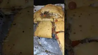 😋steak and cheese calzone😋#calzone #fyp #shorts don't own the right to this song