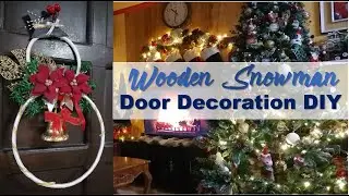 DIY Wooden Snowman Door Decoration