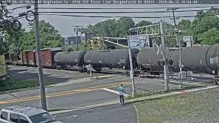 6- 12-2019 10:53 nb mix, green trash CSX 3377, 9022, 38 Q438