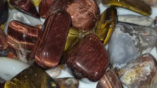 ✨️Polished Tigers Eye & Agates #rocktumbling #crystals #tigerseye 