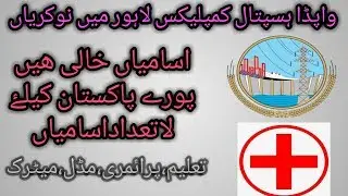 WAPDA Hospital Complex Lahore Latest Jobs In Pakista In Lahore & Kasur