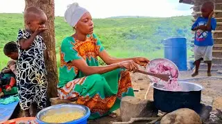 African Village Life#Cooking Delicious Healthy and Nutritious Cuisine Stewed Pasta for Breakfast.