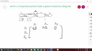 Example: Write aTransition Matrix from a Transition Diagram