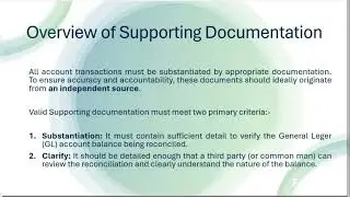 Overview of Supporting Documentation of Blackline Reconciliation