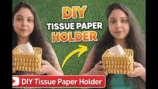 DIY Tissue Paper Holder | Paper Napkin Holder | Waste Crafts | Pista Shell Craft #DIYRecycledCrafts