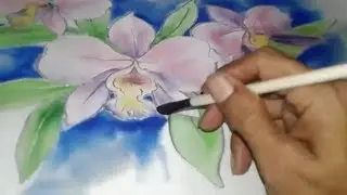 Gutta Technique Melukis Sutra Gutta Technique Outliner Kain Syal Bunga Anggrek Belajar melukis sutra