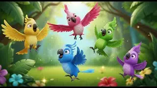Five Little Cockatoos Squawk, Squawk, Squawk | Tropical Bird & Sound Fun