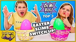 Oh My Vlog Top 3 | Switch Up Easter Slimes, Karina Garcia Slime, & Unboxing Japanese Snacks