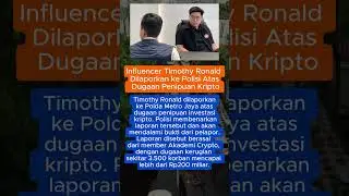timothy Ronald dilaporkan polisi. terkait Kasus Crypto?