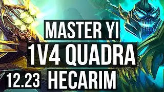 YI vs HECA (JNG) | 1v4 Quadra, 7 solo kills, 67% winrate, Legendary, 15/2/4 | EUW Master | 12.23