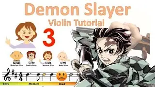 Demon Slayer 鬼滅の刃 Opening - Kimetsu no Yaiba sheet music and easy violin tutorial