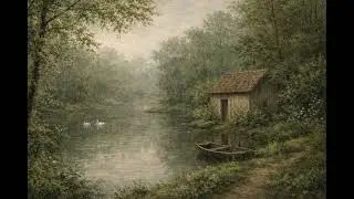 Quiet River Cottage | Vintage Impressionist Oil Painting | Art Screensaver for TV