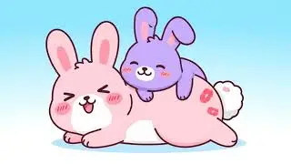 Aww-Inspiring: Little Bunny Climbs on Big Bunny for Cuddles! 🥰