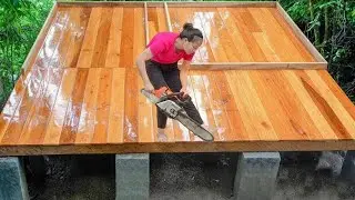 Solo Woman Builds a Wooden House in the Forest in 120 Days | Peaceful Off Grid Life
