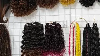 Synthetic silk wig production, mixed colors.
