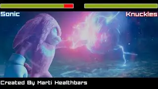 Sonic the Hedgehog vs. Knuckles the Echidna with healthbars (First Fight)|Sonic the Hedgehog 2