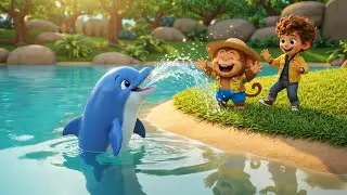 Kids Story | Monkey Funny Saves a Kitten & Makes a Dolphin Friend | Kids Animation