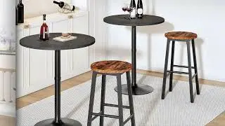 Minimalist Black Bar Tables 🖤 Space-Saving & Stylish for Any Setting!