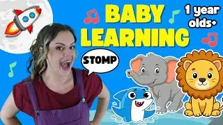 Baby Learning Video for 1 Year Olds | First Words, Animal Sounds, Zoo & Ocean Songs | Miss Katie