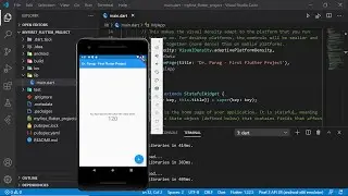 Создание, редактирование и тестирование первого проекта Flutter с помощью Visual Studio Code &mdash; де...