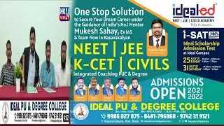 100% Scholarship for 2 year NEET & JEE Integrated program by Ideal Scholarship Admission Test(ISAT)