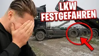 Grube fürs Mehrfamilienhaus ausheben und dann steckt der LKW im Matsch