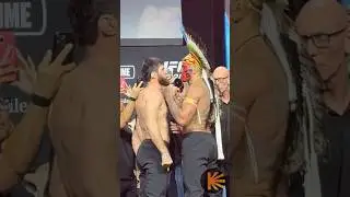 Анкалаев испепелил взглядом Перейру на церемониальных взвешиваниях пере UFC 320 #ufc #анкалаев #мма
