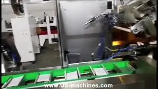 Bag cartoning machine wit leaflet feeding system