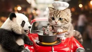 Cat Cooking Food for Dog | Funny Pet Chef Video 😂🐾 | 😂🐱 Chef Cat in the Kitchen &ndash; Cooking for Dog 🐶