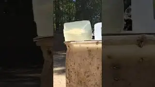 Slow motion frangible 9mm sinterfire in ballistic gel