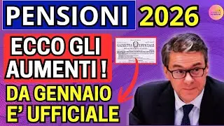 📢Pensioni 2026 📈 Aumenti Ufficiali: Ecco Quanto Cambiano da Gennaio