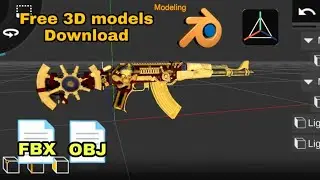 Gold Pirate AKM Max PUBG Mobile-3D MODEL PRISMA3D Blender FBX+OBJ+prisma FREE DOWNLOAD