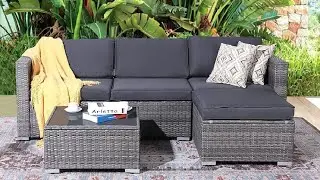 Patiorama 5 Piece Outdoor Patio Furniture Set, Outdoor Sectional Conversation Set Review