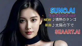 AI音楽・Suno AI・v5プロ『太陽の下で』＆NEW『情熱のタンゴ』リップシンクAI、、AI画像成形・SEAART.AI、4K。