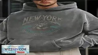 Men Letter & Statue Of Liberty Print Kangaroo Pocket Drop Shoulder Hoodie Review